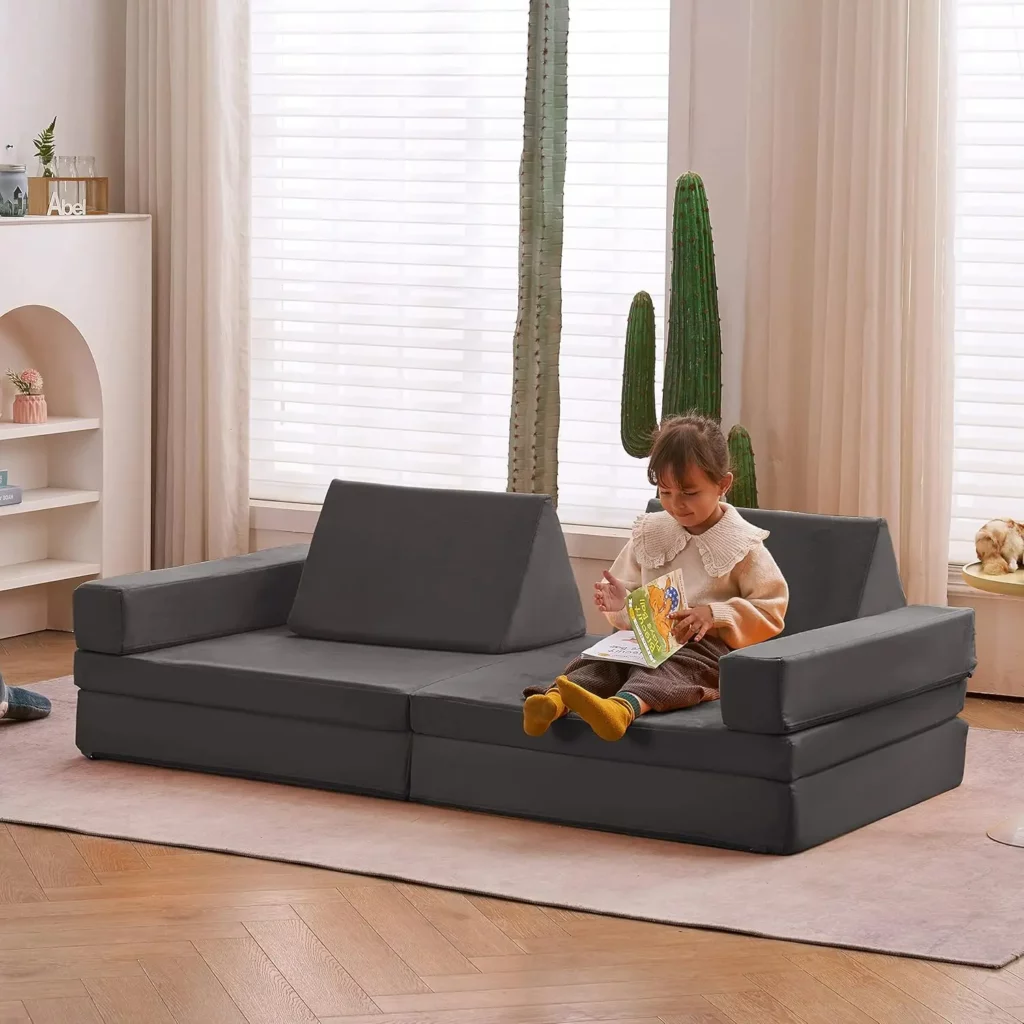 JELA Kids Play Couch 8PCS Dark Grey